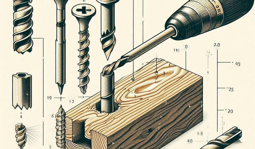 Infographie présentant la technique pour visser avec du bois des mèches et des vis